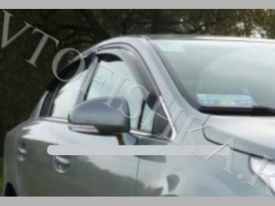 Дефлекторы боковых окон 4 части темные Toyota Avensis 2009-